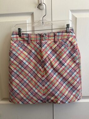 5 for $25! Plaid Cotton Skort - Multicolor